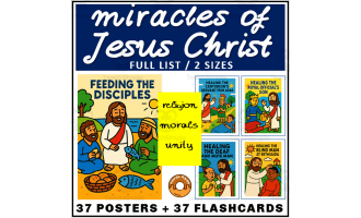 Miracles of Jesus Bible Book Covers Posters FlashCards