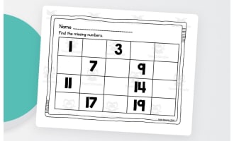 Missing Numbers Cut and Paste – Numbers 1–20