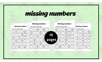 Missing Numbers Worksheets 1-20