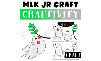 MLK craft Worksheet Activities, Build A Peace Bird
