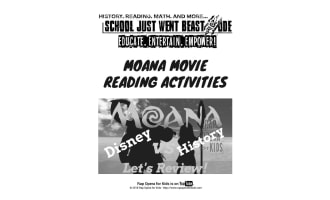 Moana Reading Comprehension Activities Bundle