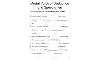 modal verbs of deduction and speculation worksheet