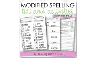 Modified Spelling Activities,| Homophones List