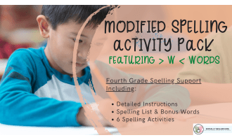 Modified Spelling Activities | List of  'w' Words