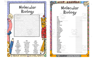Molecular Biology word search & scramble