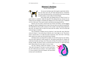 Mommy's Necklace Reading Comprehension Worksheet