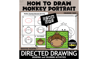 Monkey Portrait Directed Drawing | How To Draw