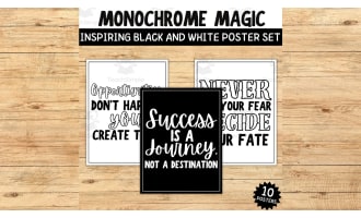 Monochrome Magic: Inspiring Black and White Poster Set and Bulletin Board!