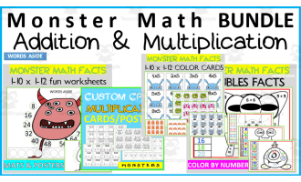 Monster Math Addition Multiplication BUNDLE