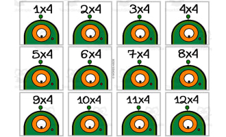 Monster Multiplication Color Cards x4