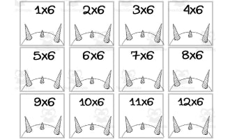 Monster Multiplication Custom Craft Cards x7