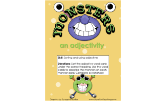 Monsters an Adjectivity Adjectives Activity