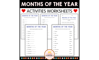 Months of the Year Worksheets Calendar Math Printable Activities