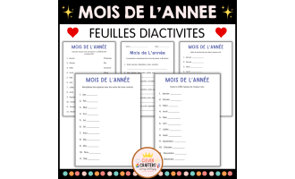Months of the Year Worksheets in French