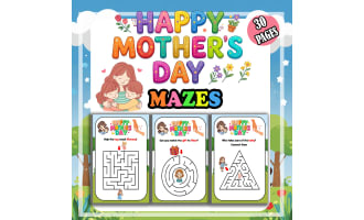 Mother's Day Activities Mazes Puzzles for Kindergarten PreK No Prep Mo