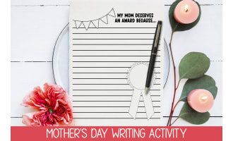 MOTHER'S DAY AWARD WRITING ACTIVITY, TAKE HOME DIY GIFT FOR MOM,