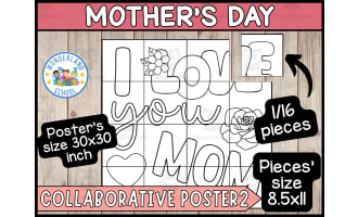 Mothers Day Collaborative Coloring Poster | Mother's Day Coloring page
