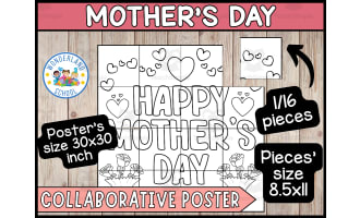 Mother's Day Collaborative Poster | Mothers Day Coloring Pages