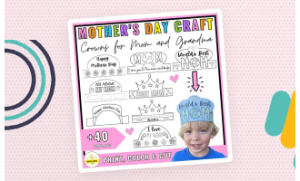 Mother's Day Craft Crown Paper Hat Headband Template Printable