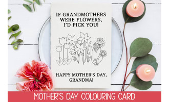 MOTHER'S DAY GIFT FOR GRANDMA TAKE HOME PRINTABLE CARD FOR GRANDMOTHER