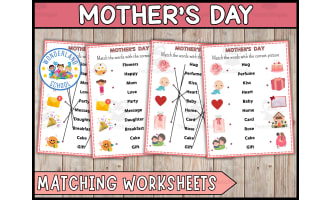 Mother's Day Matching Game | Mother's Day Matching Vocabulary