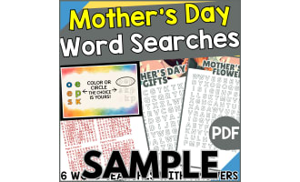 Mother's Day Word Search: 1 Page Sample (PDF)