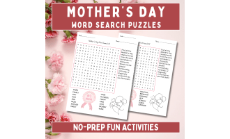 Mother's Day Word Search Puzzle - No Prep Fun Holiday Activities