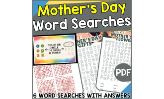 Mother's Day Word Searches (PDF)