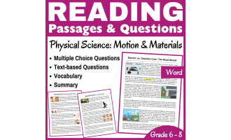 Motion & Materials: Physical Science Reading Comprehension (Word)
