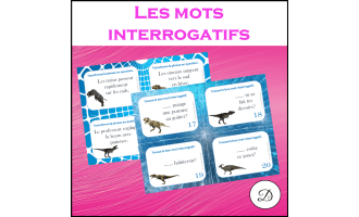 Mots interrogatifs : 32 CAT French question words Poster + Task Cards