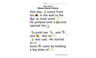 Mouse Wants Cheese Rebus Worksheet