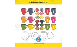 Multicolor Coffee Mug Clipart