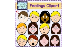 Multicultural Feelings & Emotions Clipart | Build-a-Face SEL Mega Set