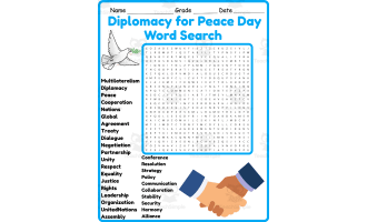 Multilateralism and Diplomacy for Peace Word Search 2nd 3rd 4th 5th