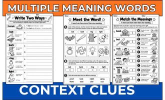 Multiple Meaning Words Worksheets Context Clues And Writing Grades 2–3