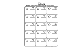 Multiplication 2x3 Digit Worksheet
