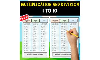 MULTIPLICATION AND DIVISION EXERCISES | 1 TO 10