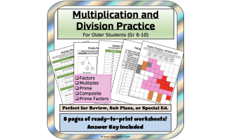 Multiplication and Division Facts for Older Students (Grades 6-10)