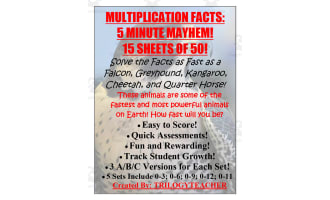 Multiplication Facts | 5-Minute Mayhem Packet