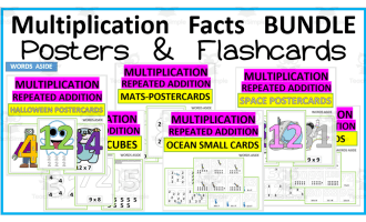 Multiplication Facts Posters and Flashcards BUNDLE