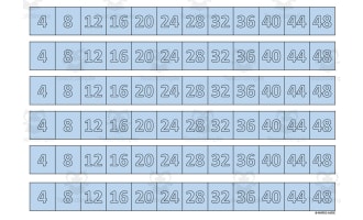 Multiplication Facts Writing | Strip Lines Set 4D