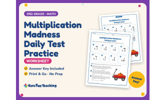 Multiplication Madness Daily Test Practice – 3rd Grade Math