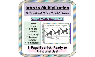 Multiplication Picture Word Problems for Primary Students Gr 1 2 3