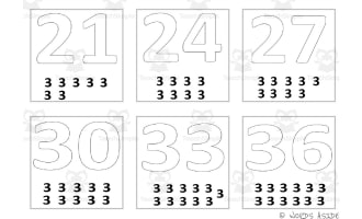 Multiplication Repeated Addition Mini Cards x3
