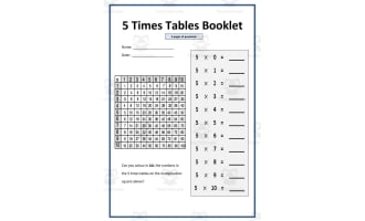 Multiplication Tables:Times 5