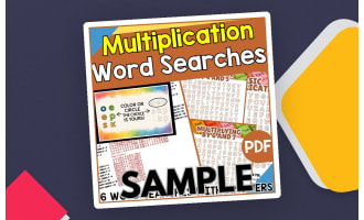 Multiplication Word Search: 1 Page Sample (PDF)