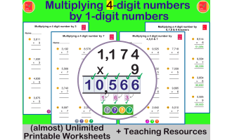 Multiply a 4-digit by a 1-digit number using the Standard Algorithm