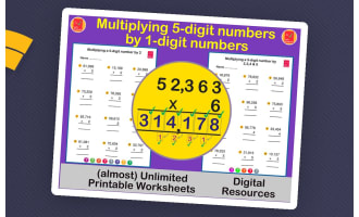 Multiply a 5-digit by a 1-digit number using the Standard Algorithm