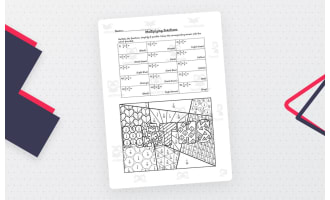 Multiplying Fractions Colour by Number Activity