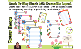 Music Writing Sheets with Decorative Layout